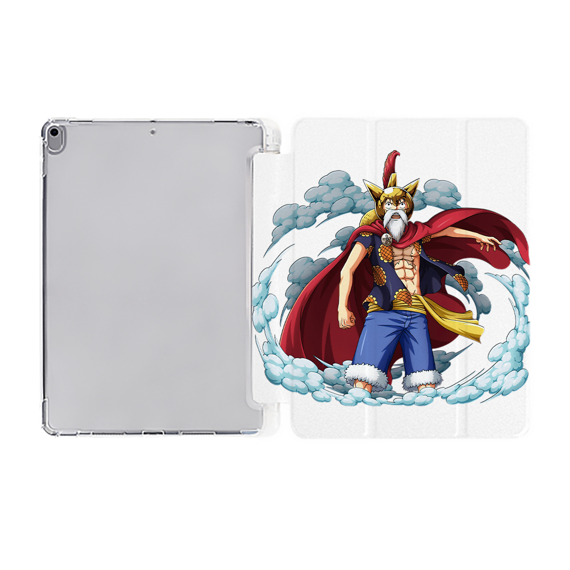 （画像用） ワンピース モンキー・D・ルフィ ONE PIECE Monkey D. Luffy IPad ケース ペン収納付き 三つ折りスタンド PUレザー×シリコン 対応機種9.5/10.5/10.9インチ